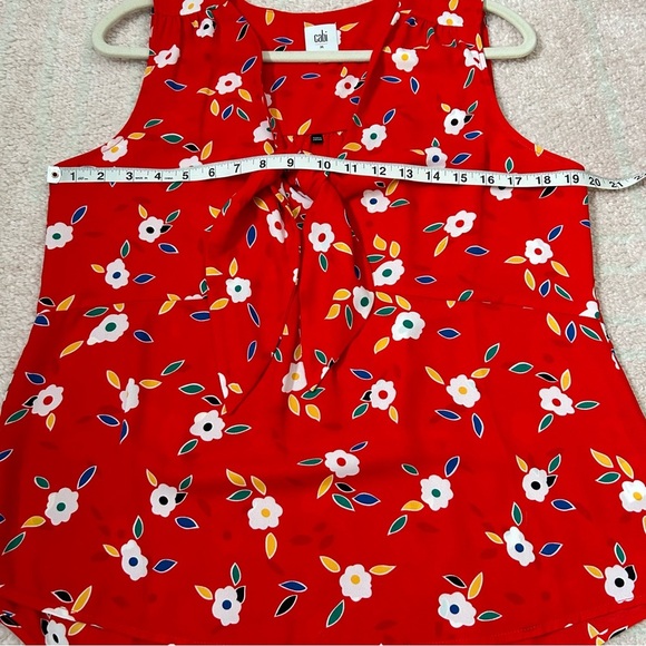 2 Cabi Floral Tank Blouses Red and Pink Size Medium Spring Summer Office Work - Picture 4 of 13
